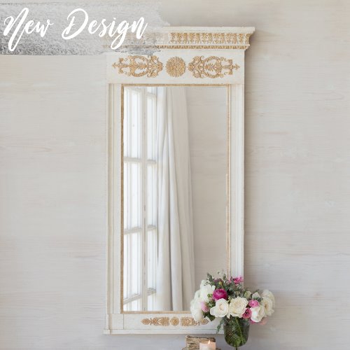 Eloquence® Yasmin Mirror in Rosette White with Distressed Gold Finish 미러