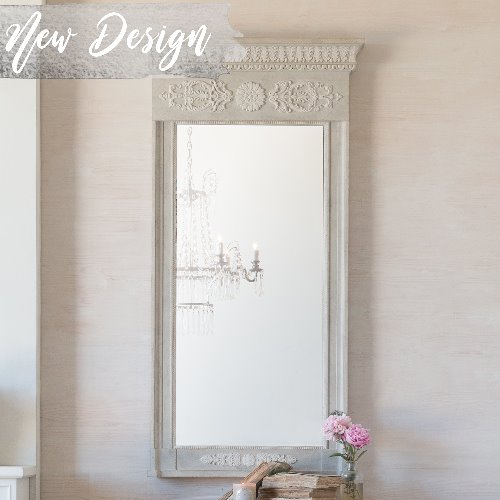 Eloquence® Yasmin Mirror in Gustavian Grey with Grain Sack Highlight Finish 미러