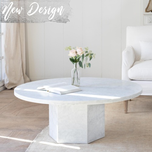 Eloquence® Trevi Coffee Table in White Carrara Marble