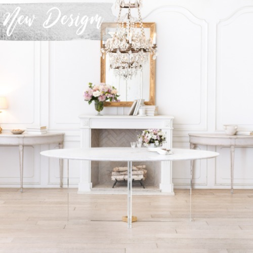 Eloquence® Liberte Lucite Table with Marble Top